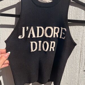 Dior Ribbed Black Knit Top